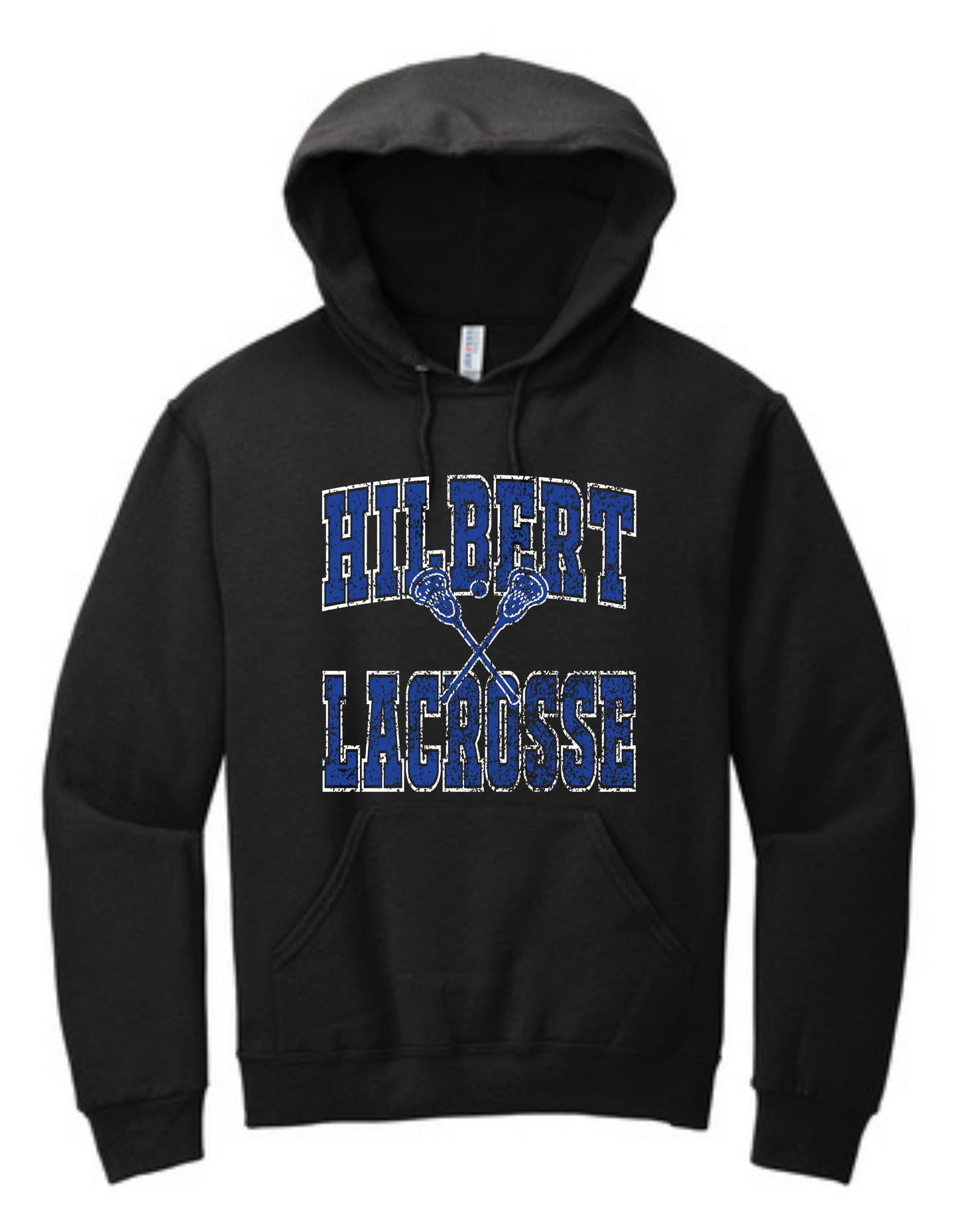 Hilbert Lacrosse Hooded Sweatshirt: Distressed