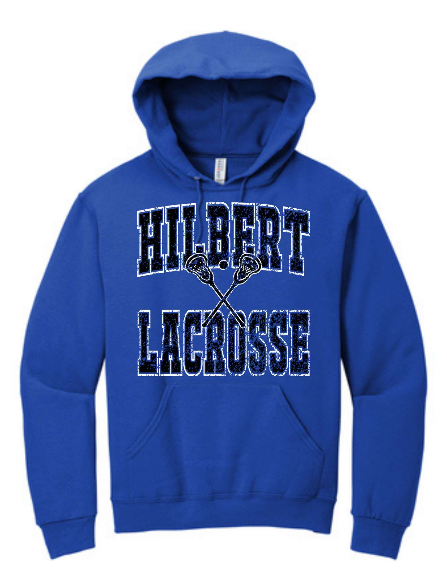 Hilbert Lacrosse Hooded Sweatshirt: Distressed