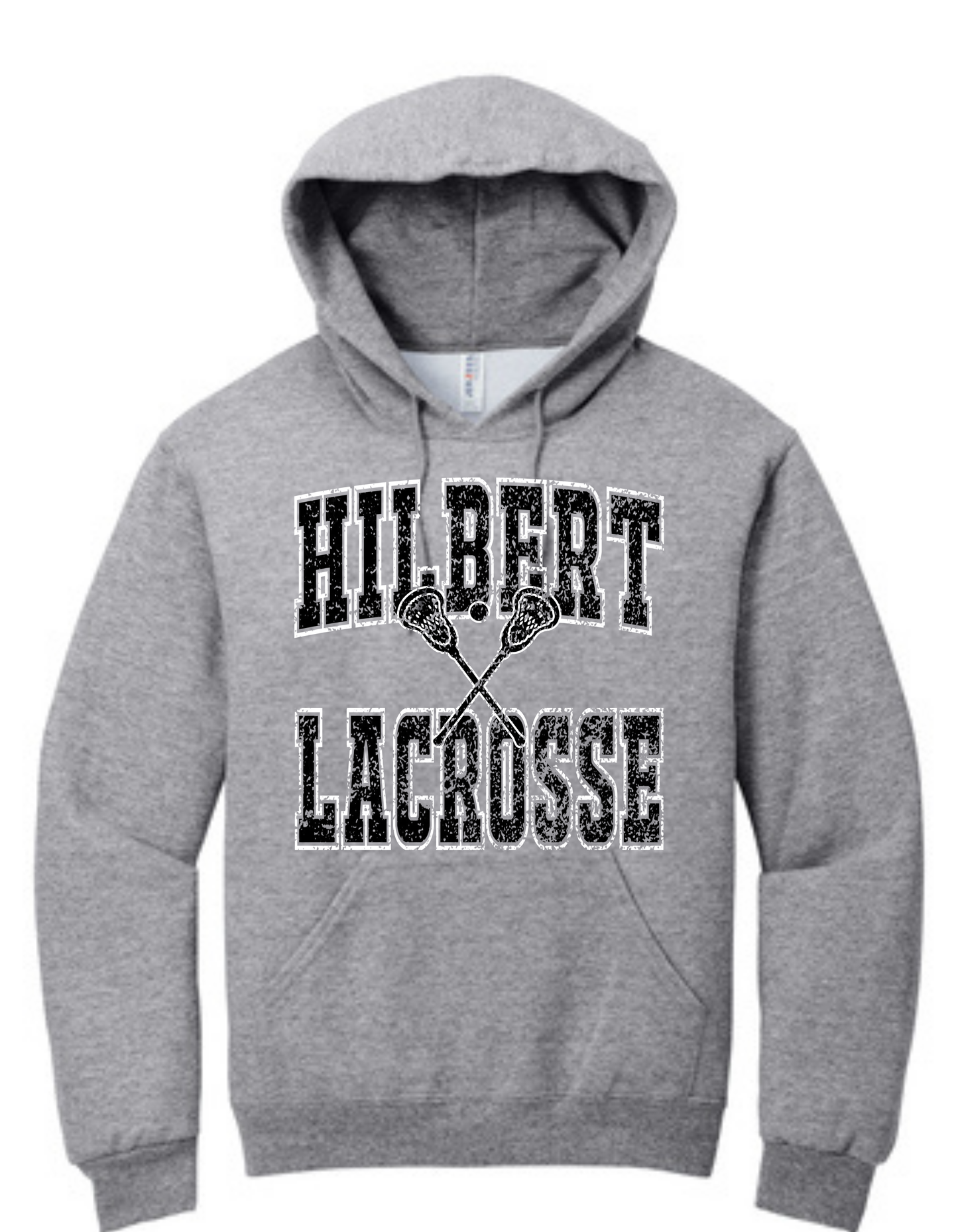 Hilbert Lacrosse Hooded Sweatshirt: Distressed