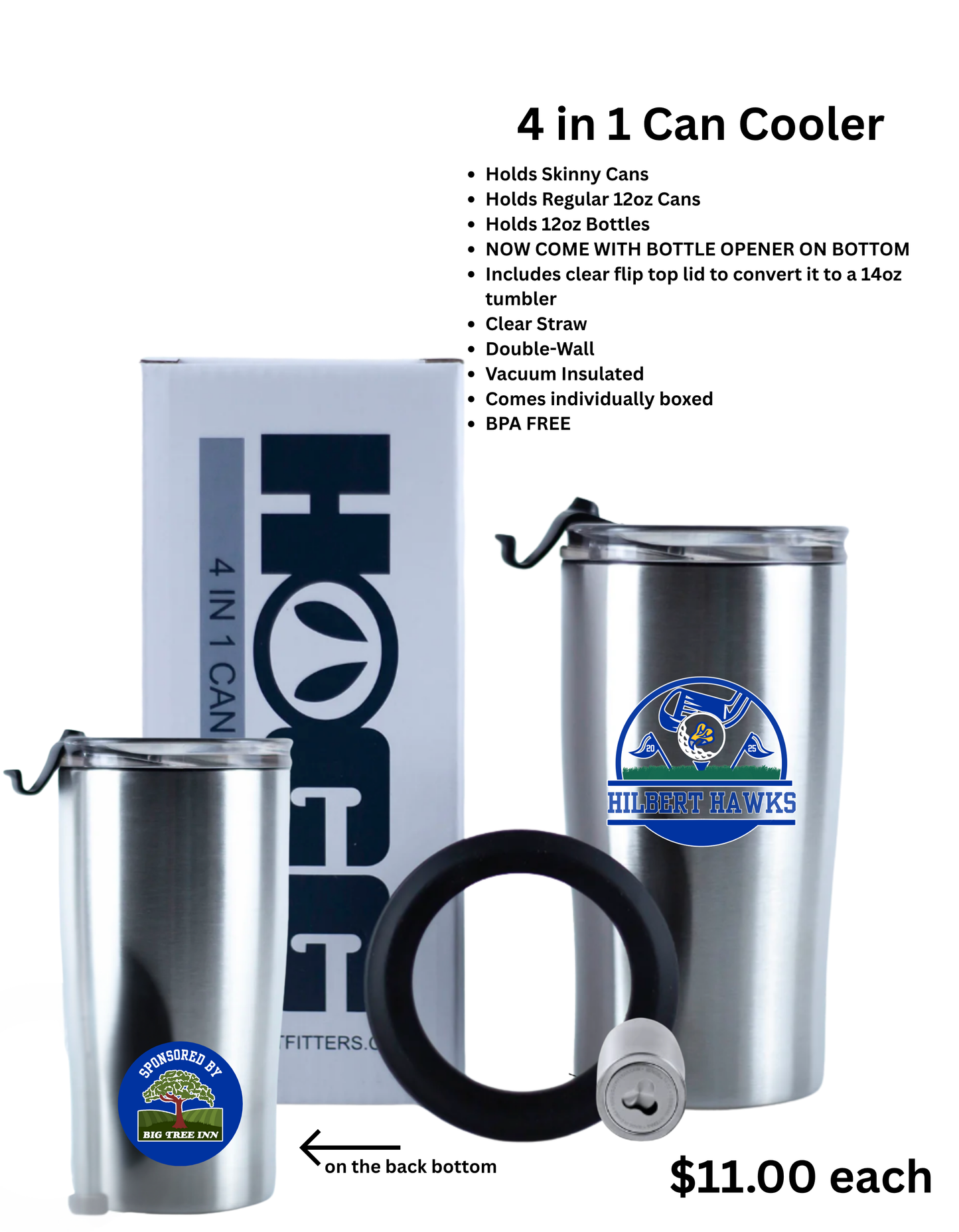 Hilbert 4 in 1 Can Cooler: Golf Tournament