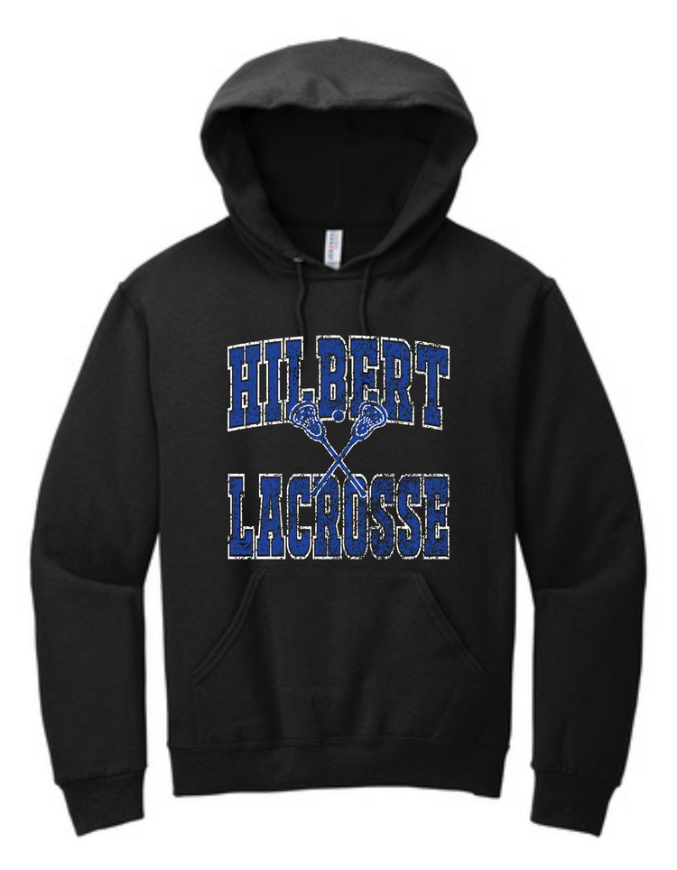 Hilbert Lacrosse Hooded Sweatshirt: Distressed